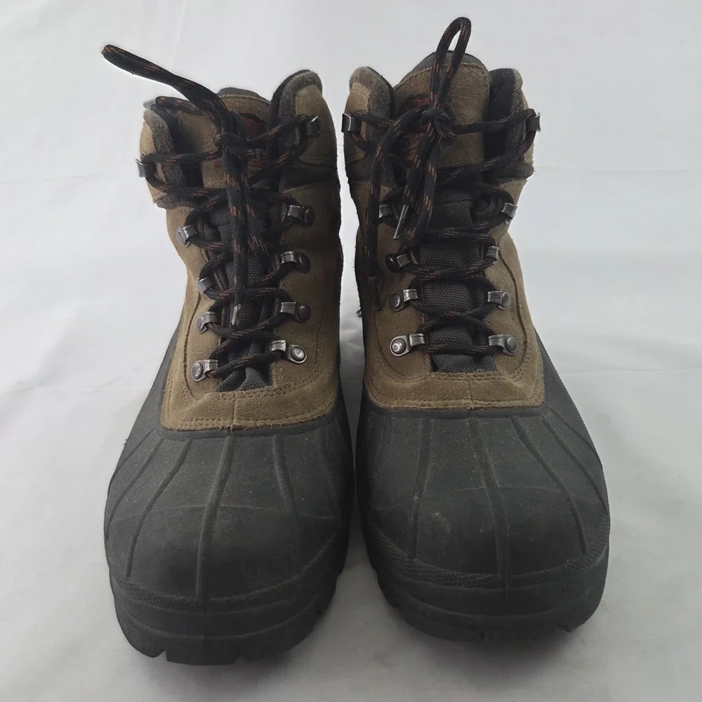 Sorel Winter Snow Boots Mens 12 Brown Leather Waterproof Rubber Duck Gorpcore